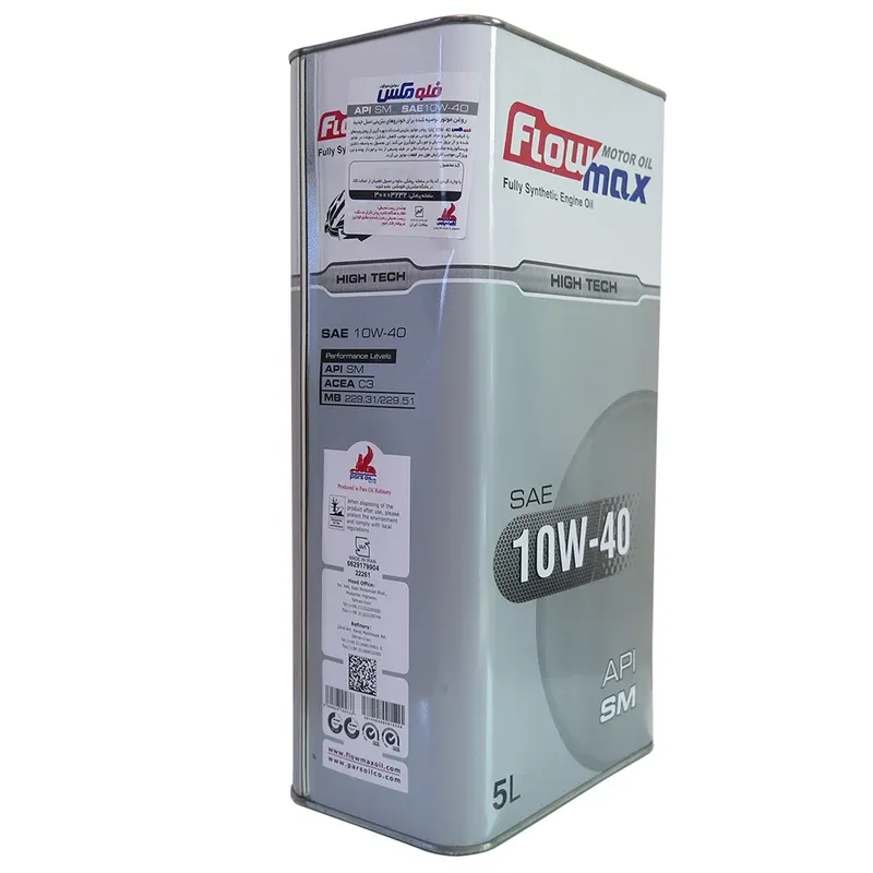 روغن موتور خودرو فلومکس مدل HIGH TECH 10W40-SM حجم 5 لیتر