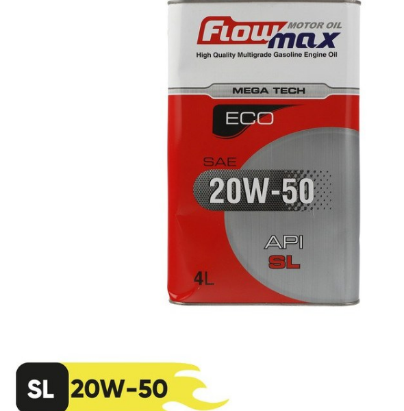 روغن موتور خودرو فلومکس مدل MEGA TECH 20W50-SL حجم 4لیتر